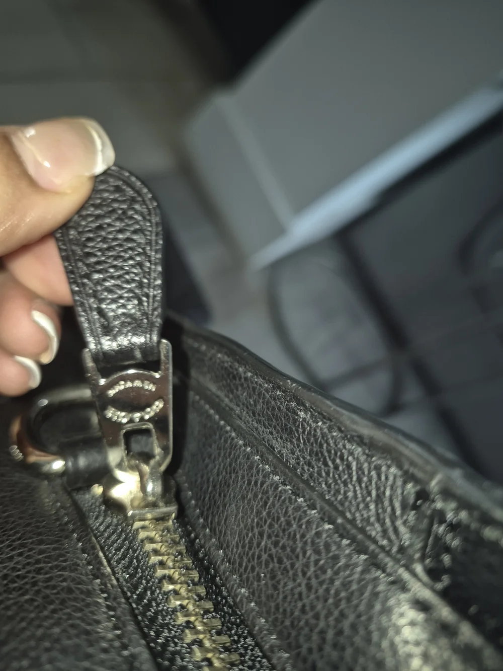 Coach Black Pebbled Leather Work Briefcase with Silver-Tone Hardware
